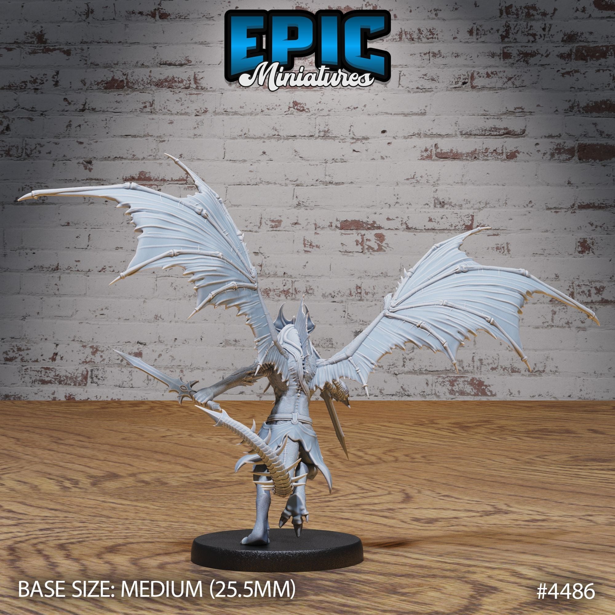 Draconic Demon Brass - 3d Printed Miniature Sculpted by Epic Miniatures