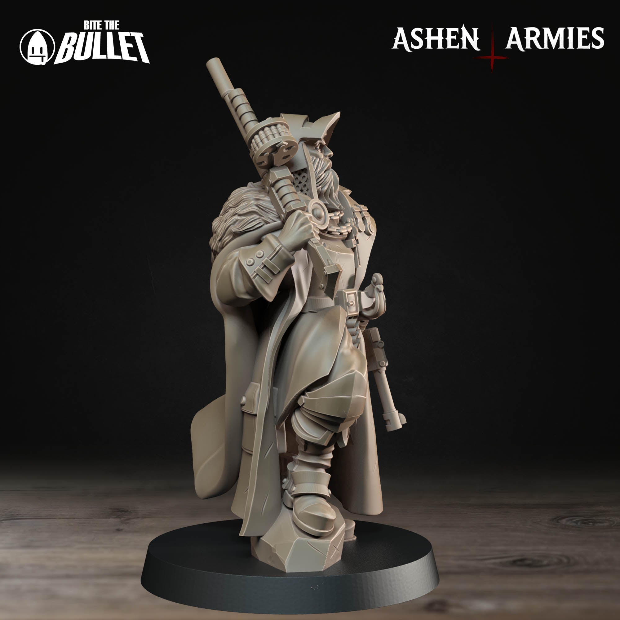 a statue of a man with a gun
