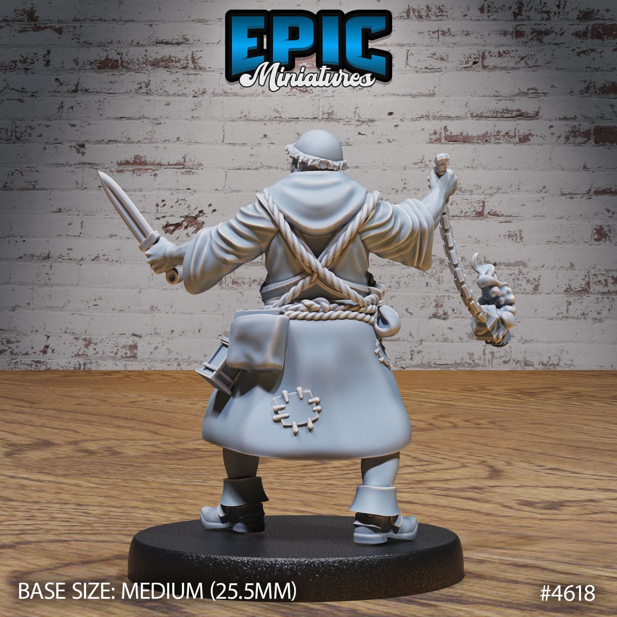 Medieval Cleric Monk - 3d Printed Miniature Sculpted by Epic Miniatures