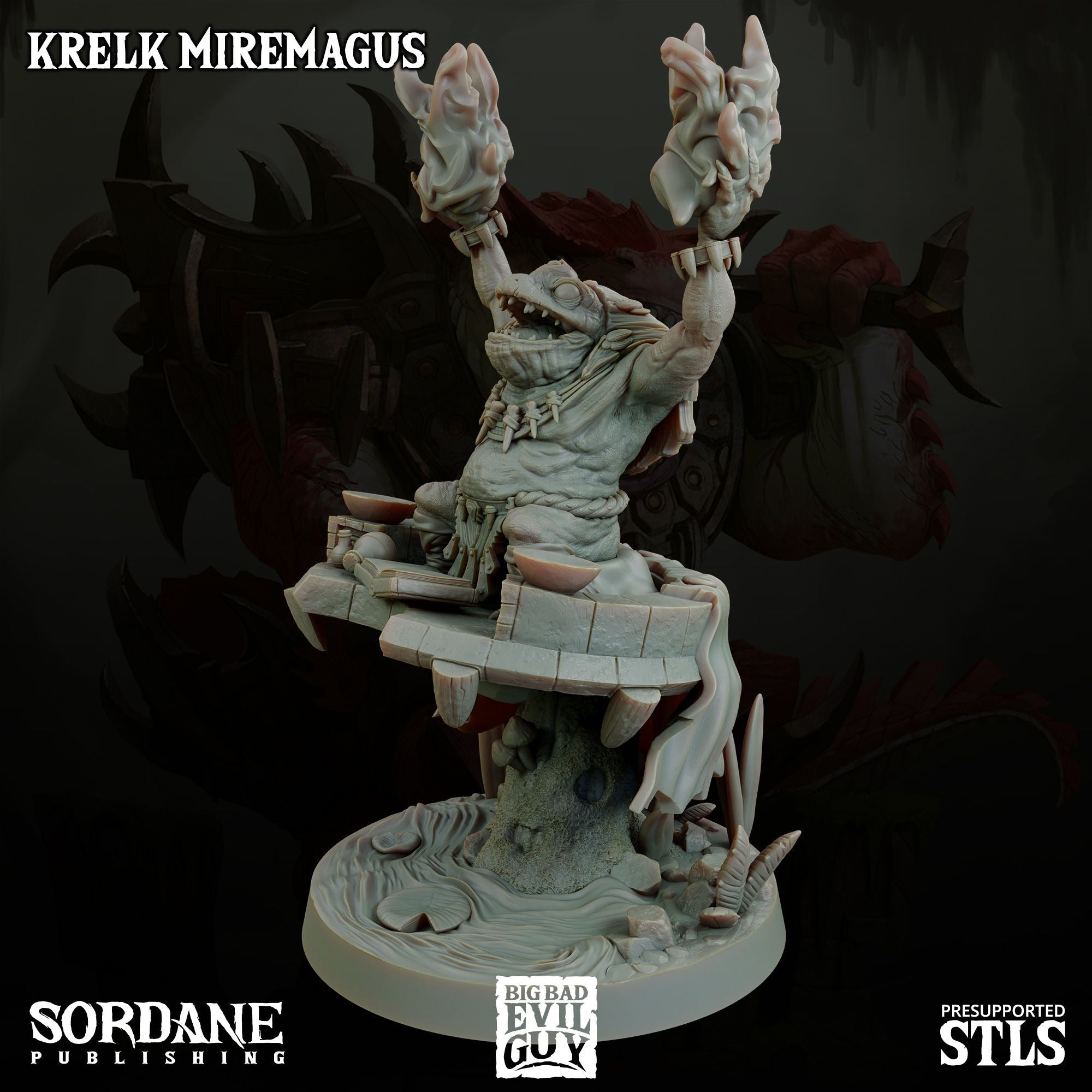 Krelk Miremagus - 3d Printed Miniature Sculpted by Big Bad Evil Guys