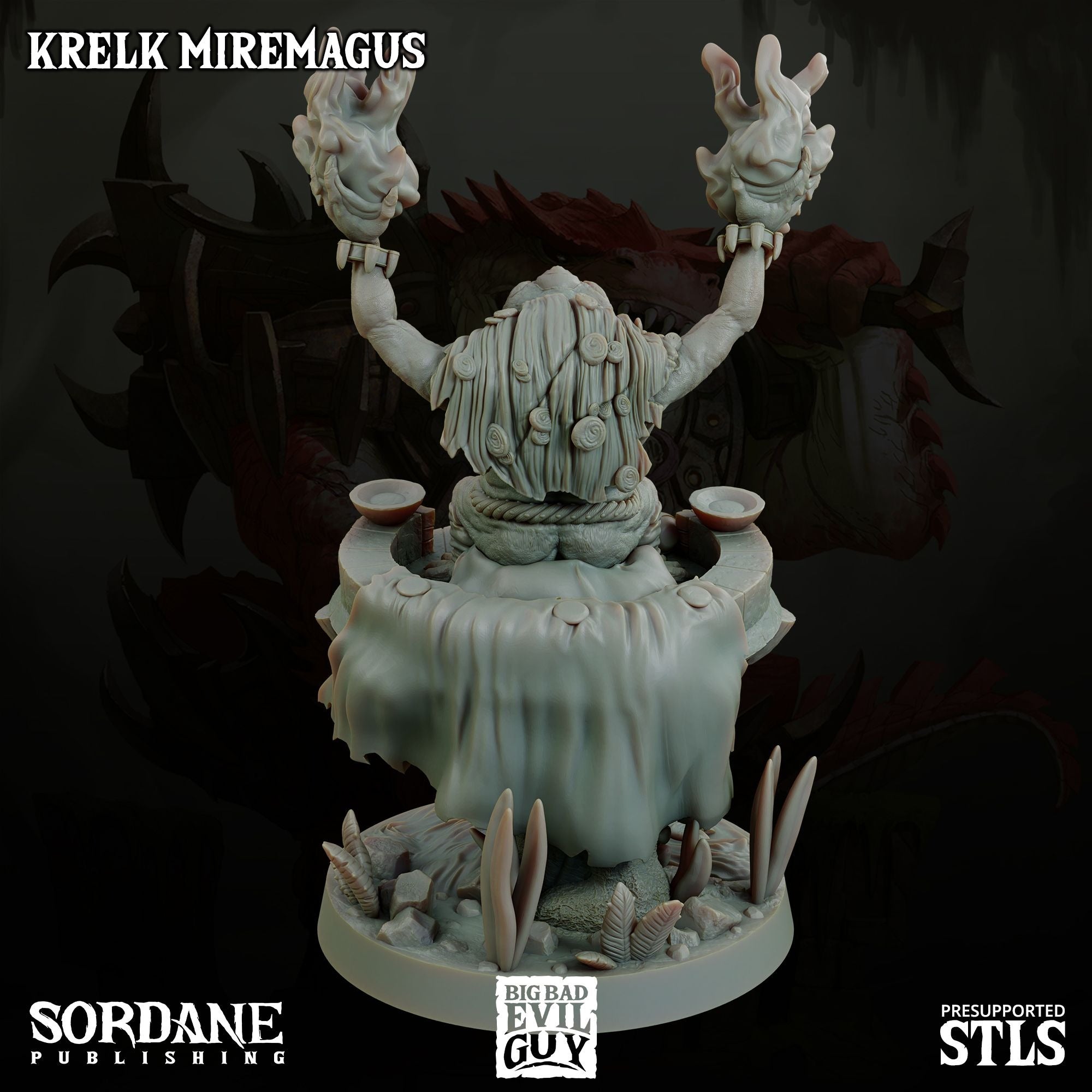 Krelk Miremagus - 3d Printed Miniature Sculpted by Big Bad Evil Guys