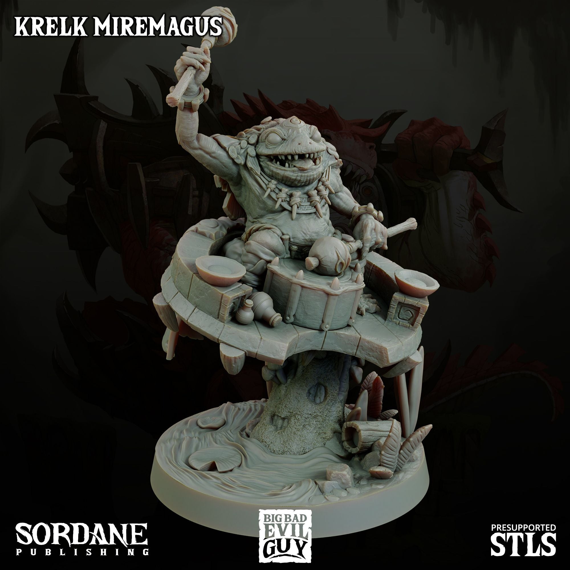 Krelk Miremagus - 3d Printed Miniature Sculpted by Big Bad Evil Guys