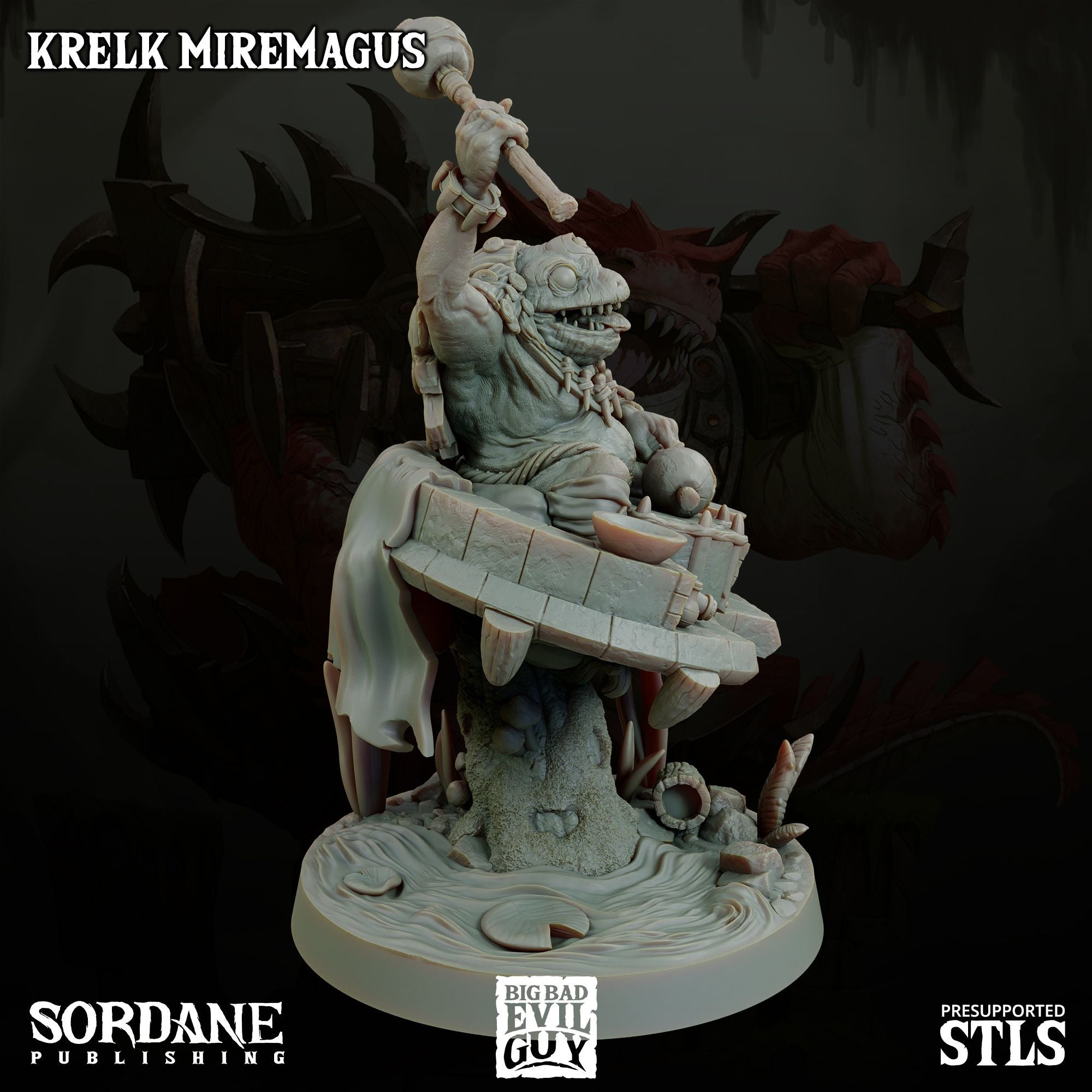 Krelk Miremagus - 3d Printed Miniature Sculpted by Big Bad Evil Guys
