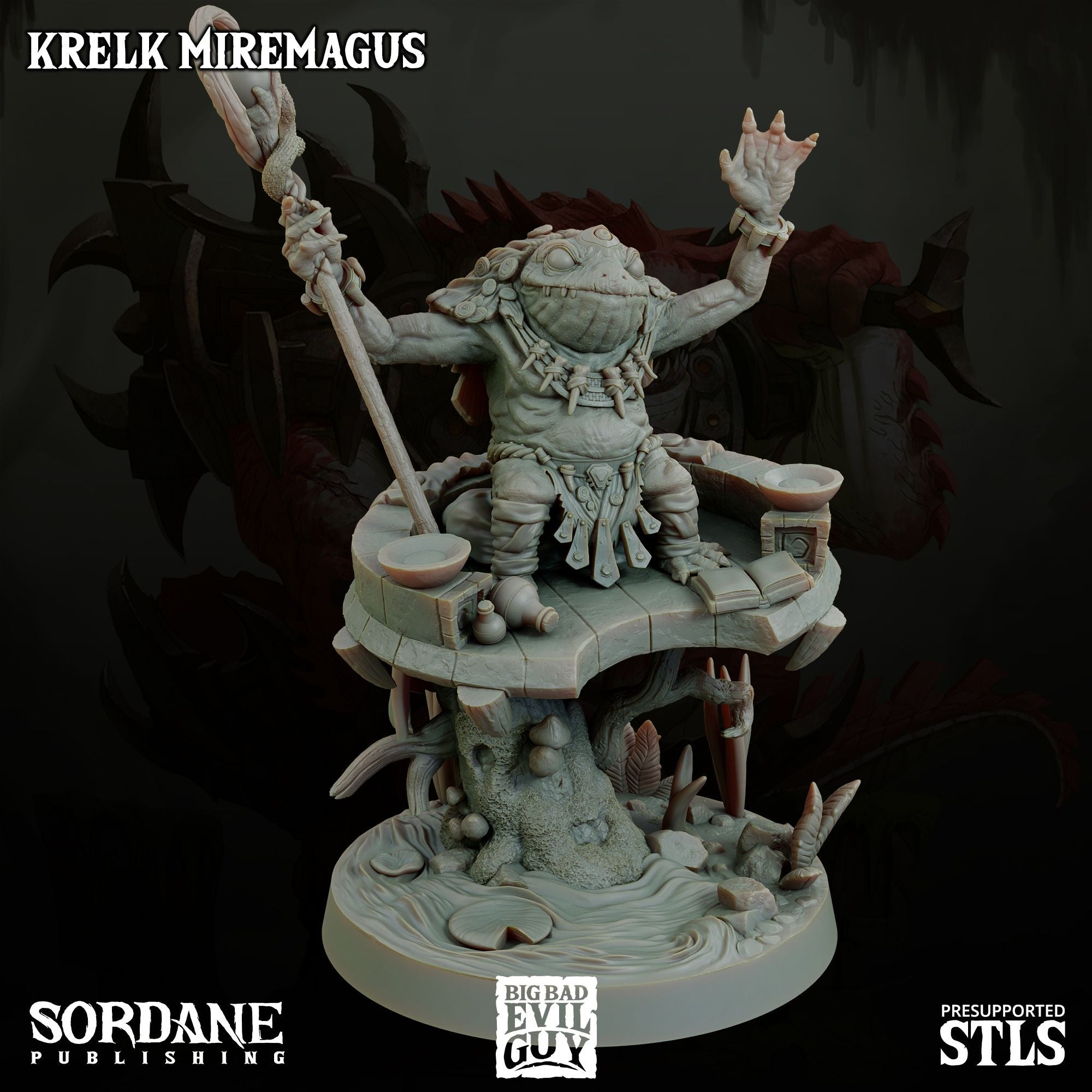 Krelk Miremagus - 3d Printed Miniature Sculpted by Big Bad Evil Guys