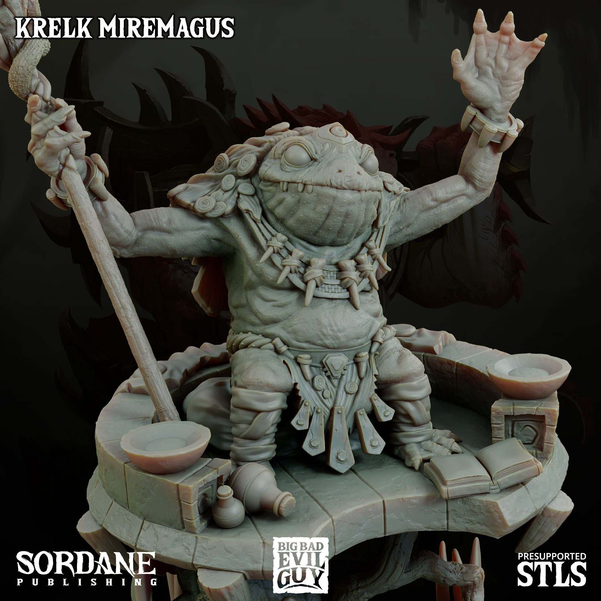 Krelk Miremagus - 3d Printed Miniature Sculpted by Big Bad Evil Guys