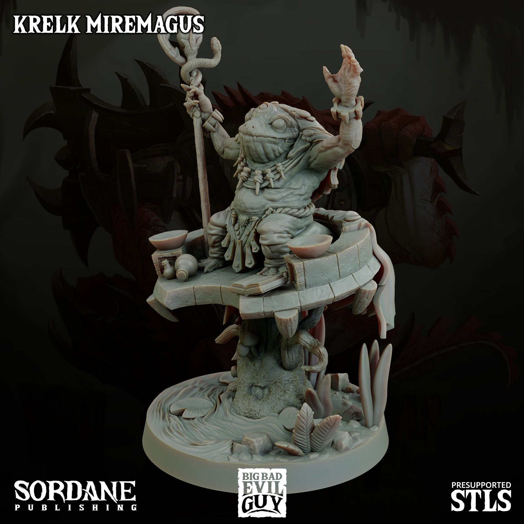 Krelk Miremagus - 3d Printed Miniature Sculpted by Big Bad Evil Guys