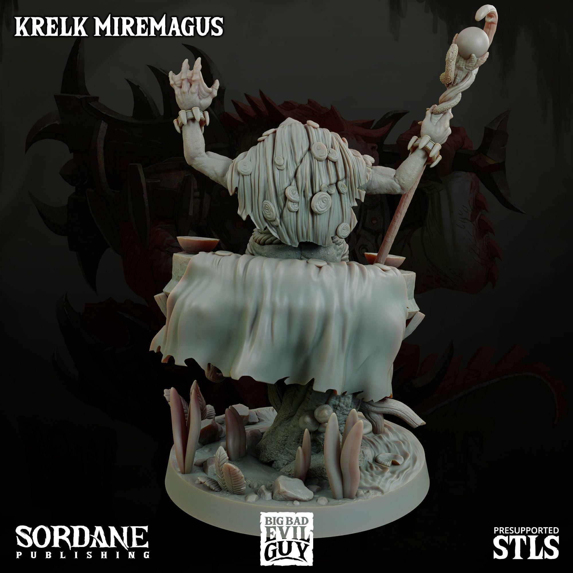 Krelk Miremagus - 3d Printed Miniature Sculpted by Big Bad Evil Guys
