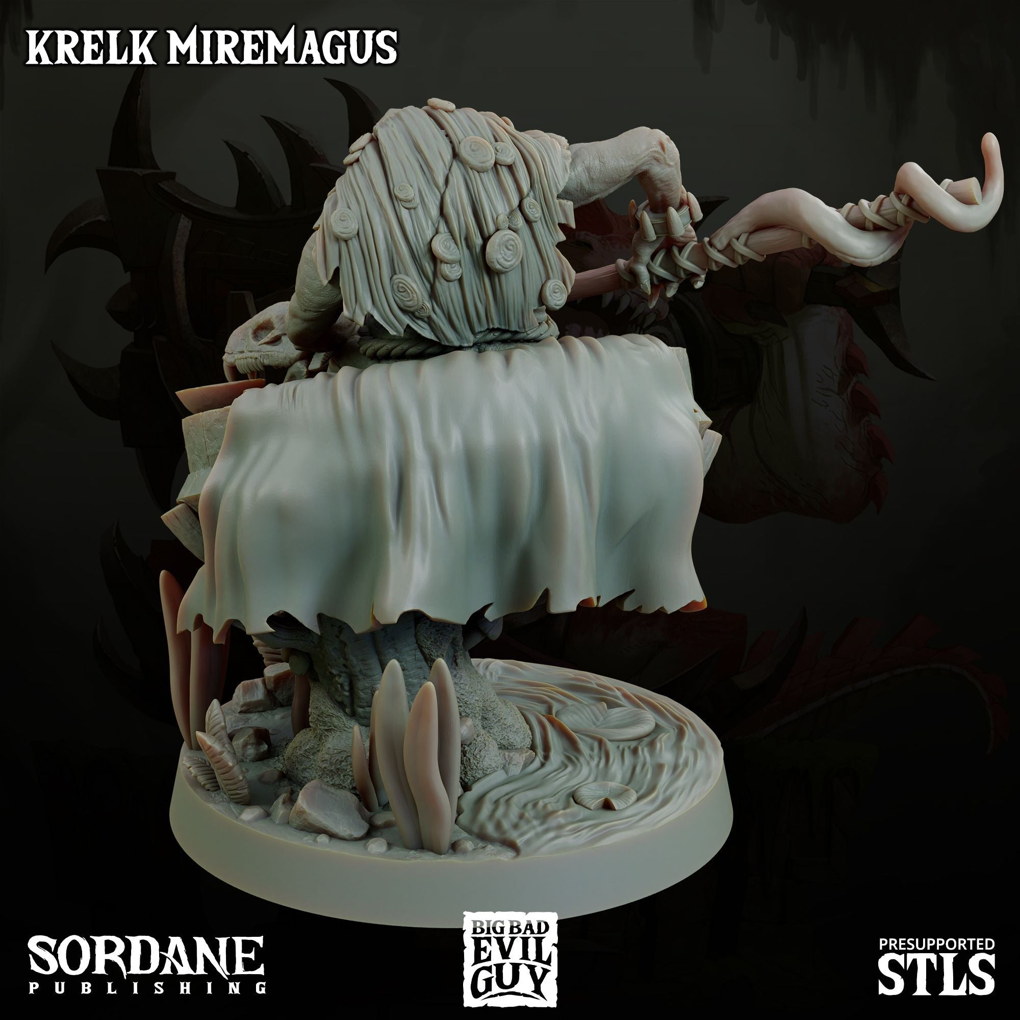 Krelk Miremagus - 3d Printed Miniature Sculpted by Big Bad Evil Guys
