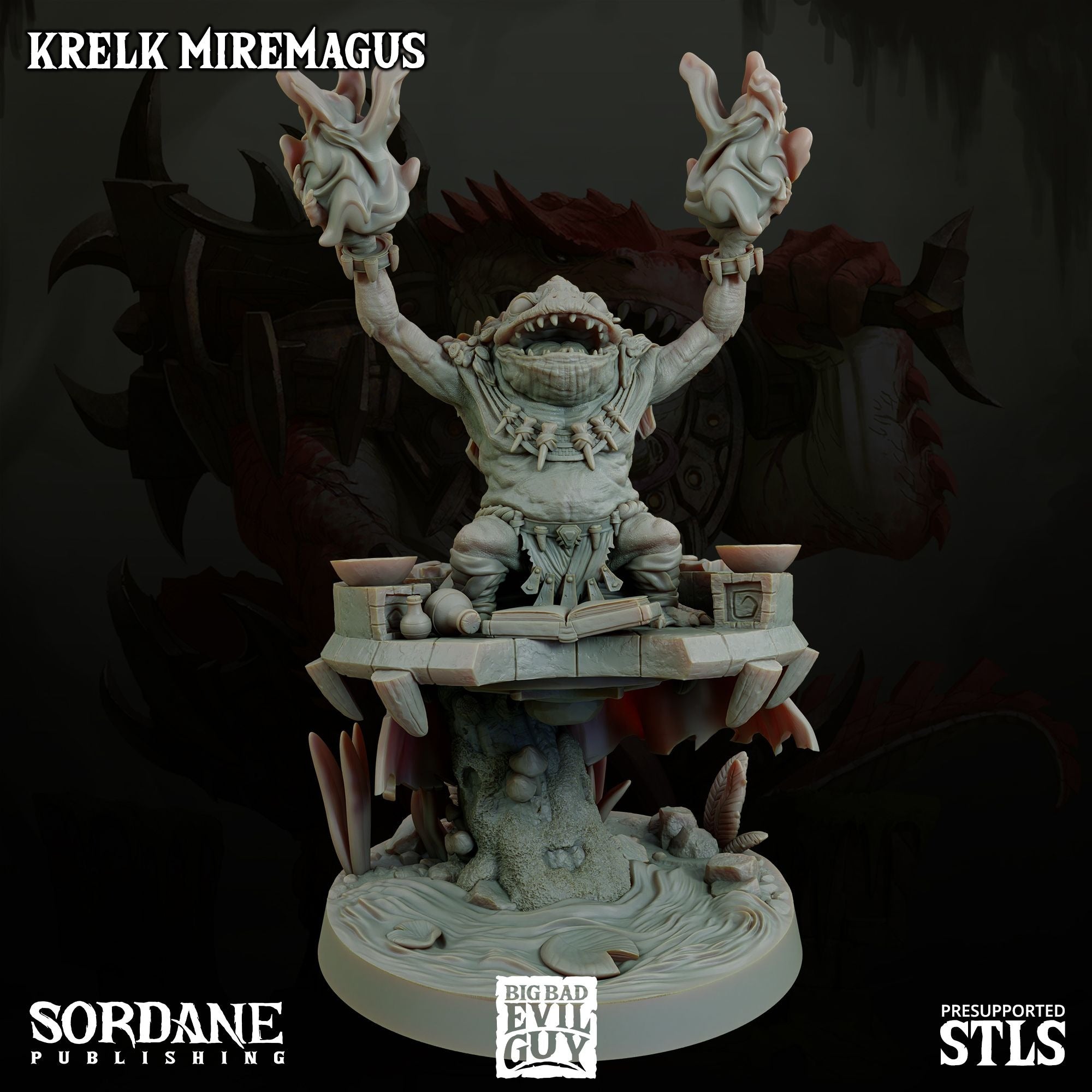 Krelk Miremagus - 3d Printed Miniature Sculpted by Big Bad Evil Guys