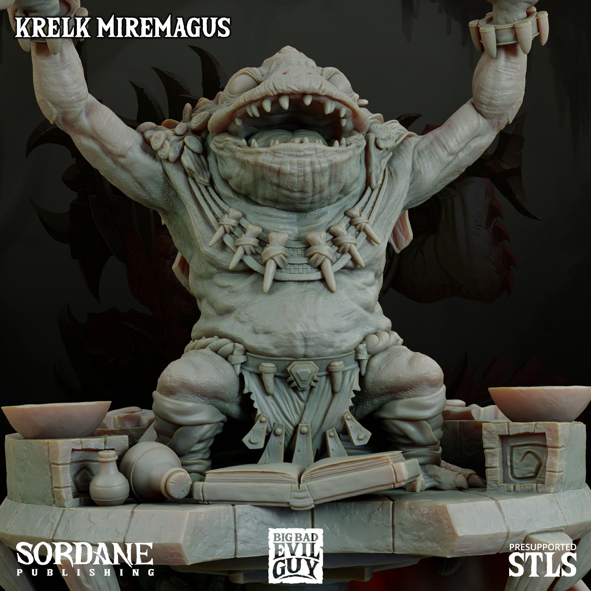 Krelk Miremagus - 3d Printed Miniature Sculpted by Big Bad Evil Guys