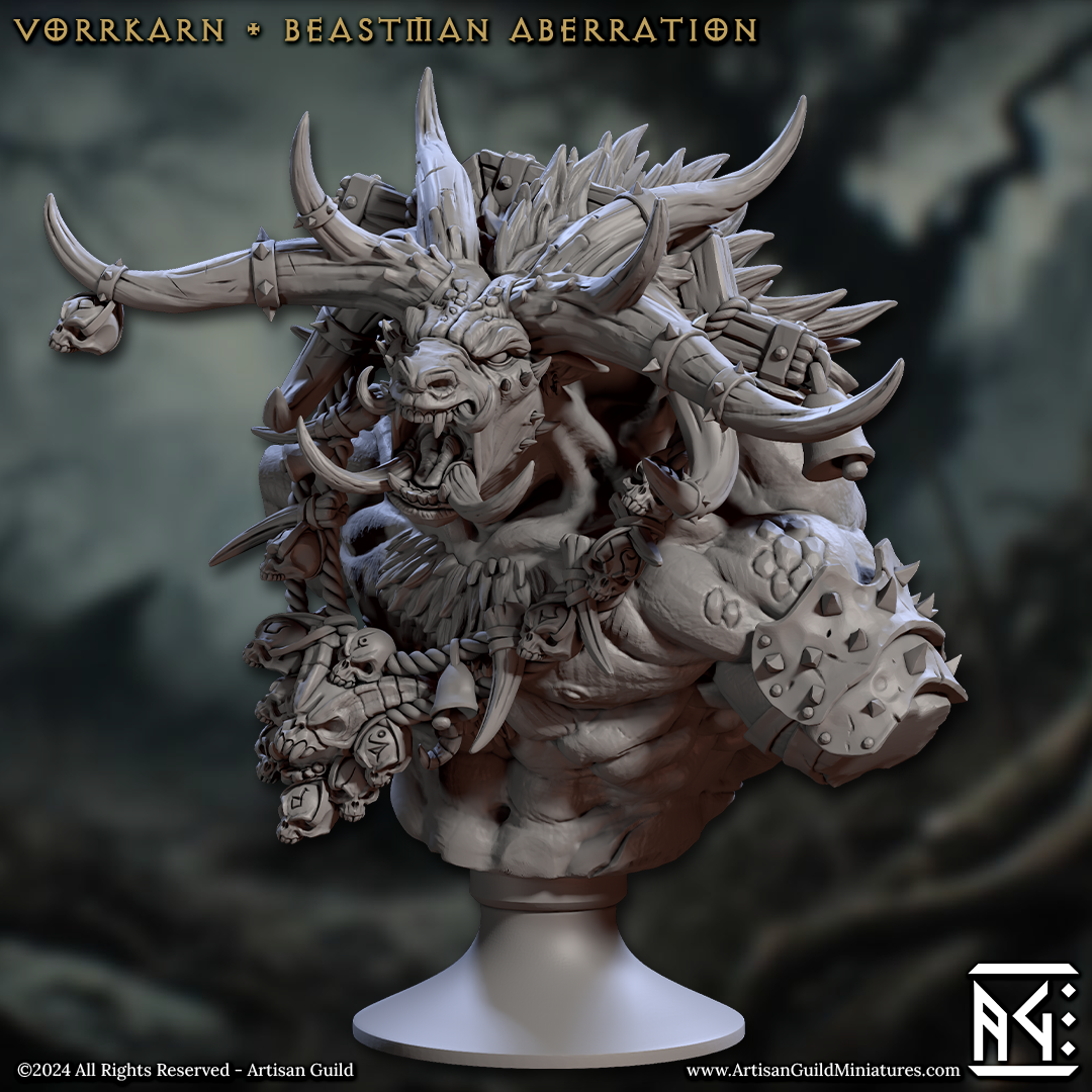 Rise of the Beastmen Busts - Rise of the Beastmen - 3d Printed Miniature sculpted by Artisan Guild