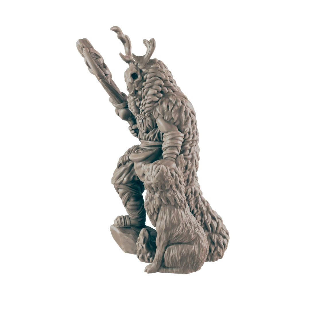 Druid, Human Male - 3d Printed Miniature Sculpted by EC3D