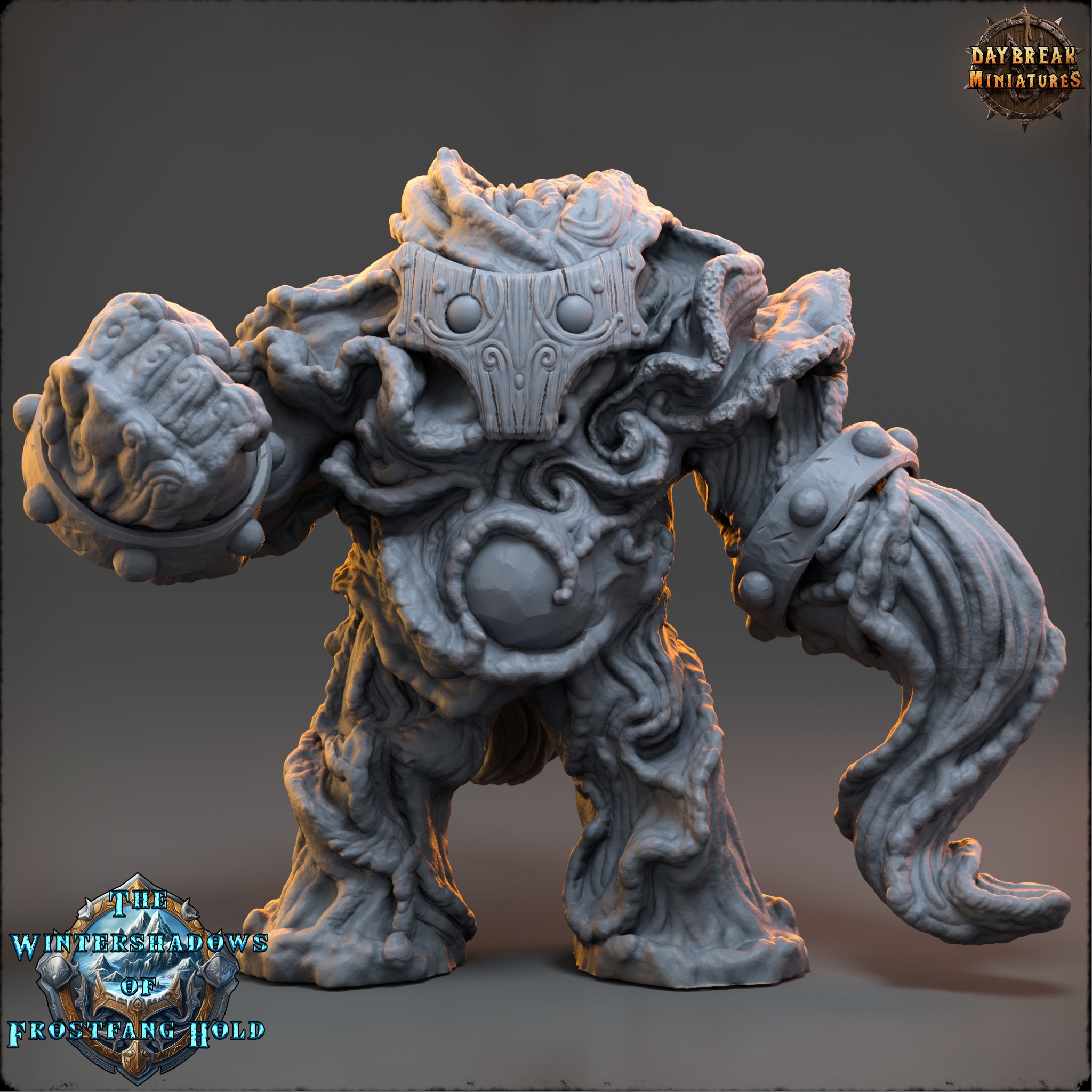 A 3D rendering of a fantastical creature with intricate, organic-looking features and a textured, sculptural appearance.