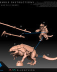 Radillo Riders - Bone Reavers - 3d Printed Miniature Sculpted by Blue Wyvern