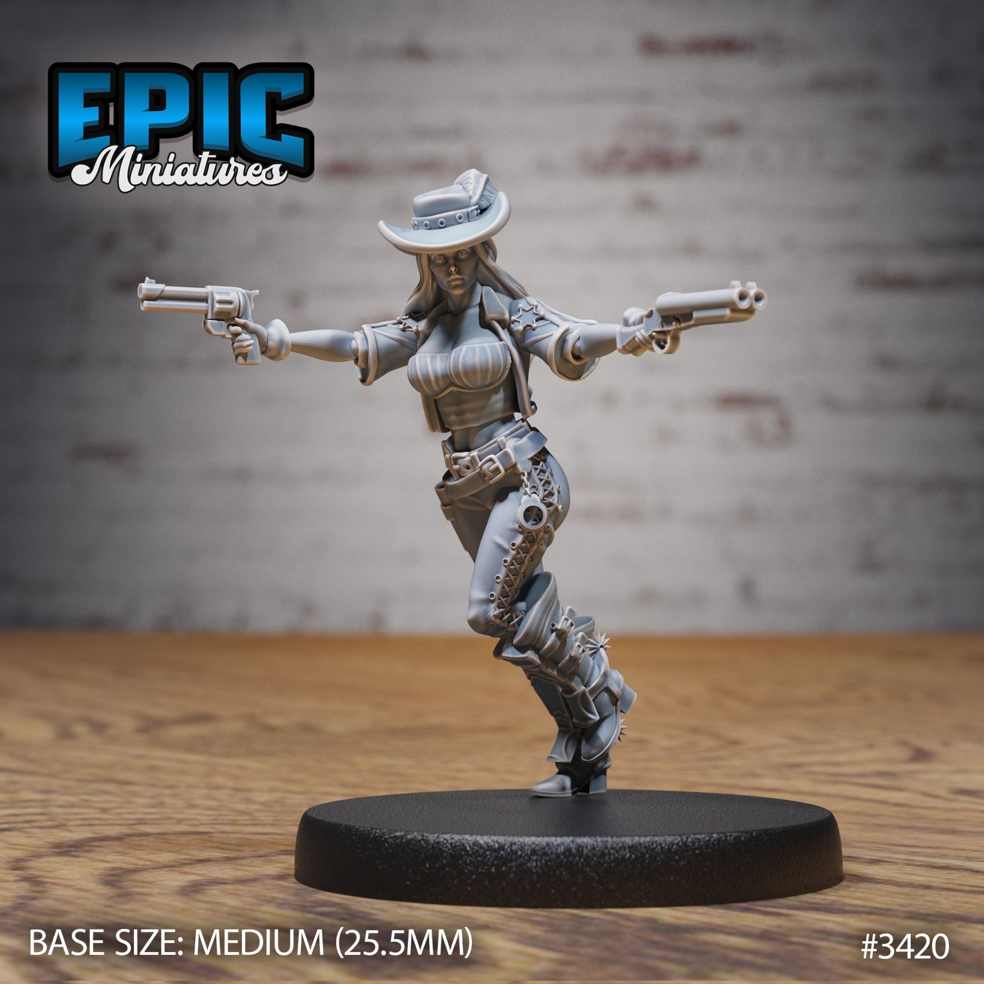 Female Gunslinger - 3d Printed Miniature