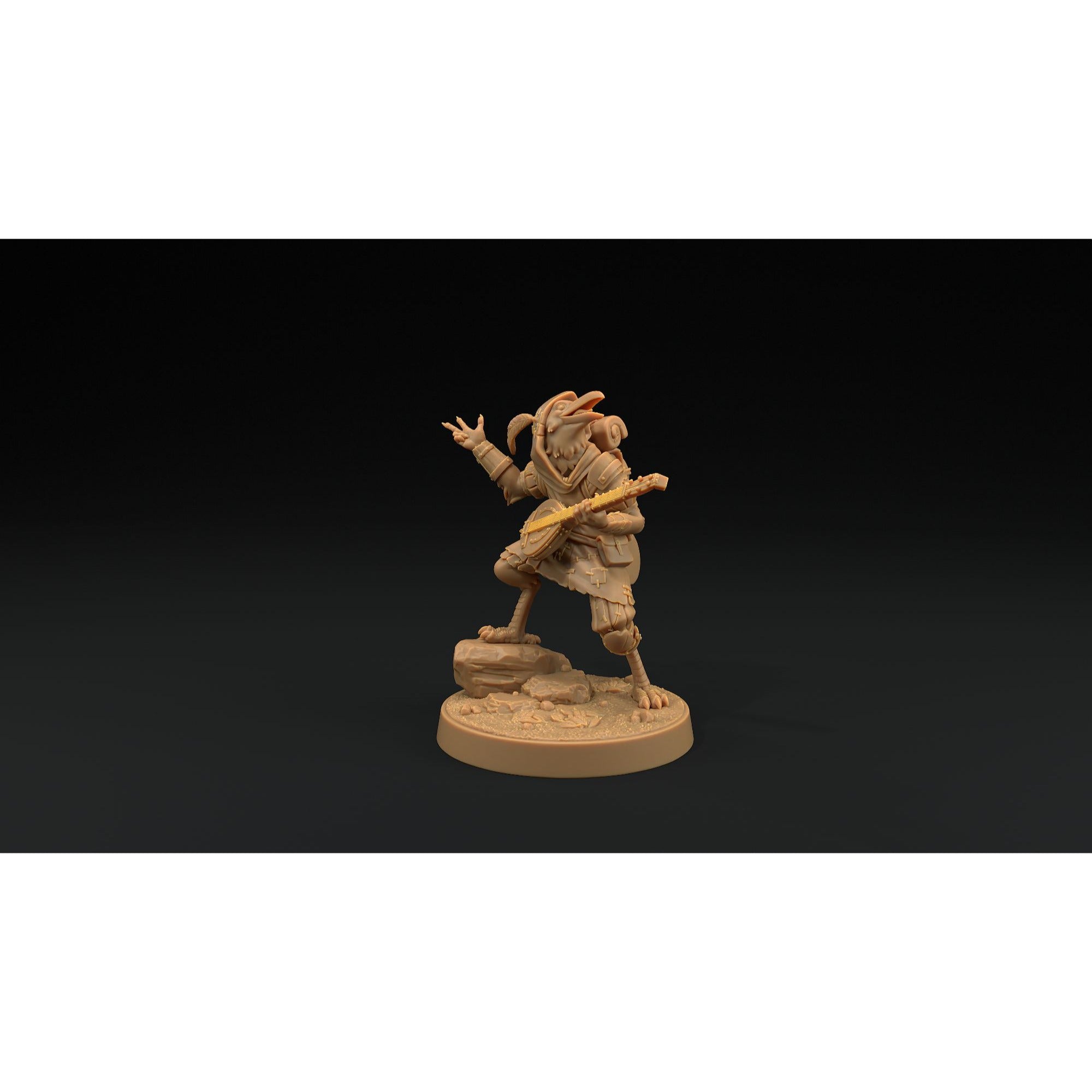 Can Can, Ravenfolk Bard - 3d Printed Miniature by Dragon Trappers Lodge