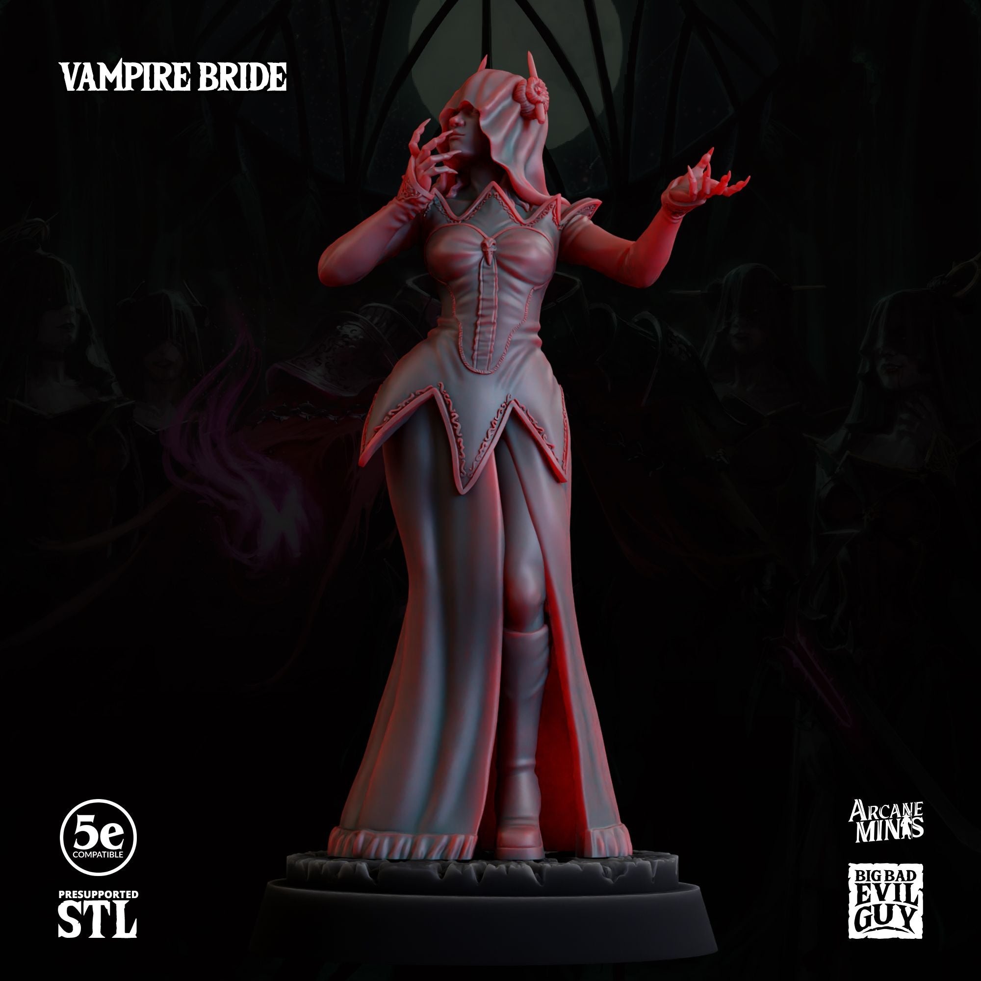 Vampire Brides of Kraz - 3d Printed Miniature by Big Bad Evil Guys