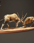 Gemsboks Fighting - 3d Printed 1:24 Scale Miniature by Animal Den