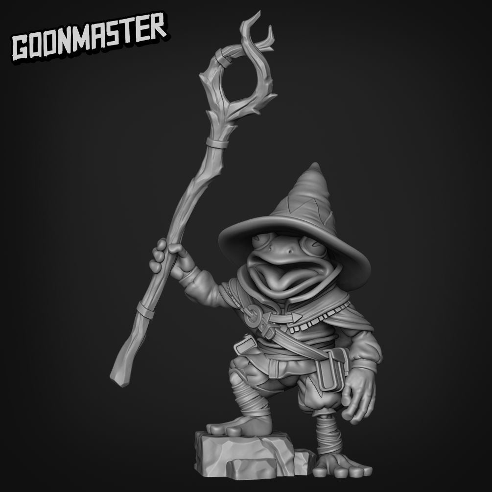 Frog Wizard - 3d Printed Miniature by Goon Master Games