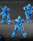 Carbine Infantry - Iron Gears - 3d Printed Miniature by Blue Wyvern