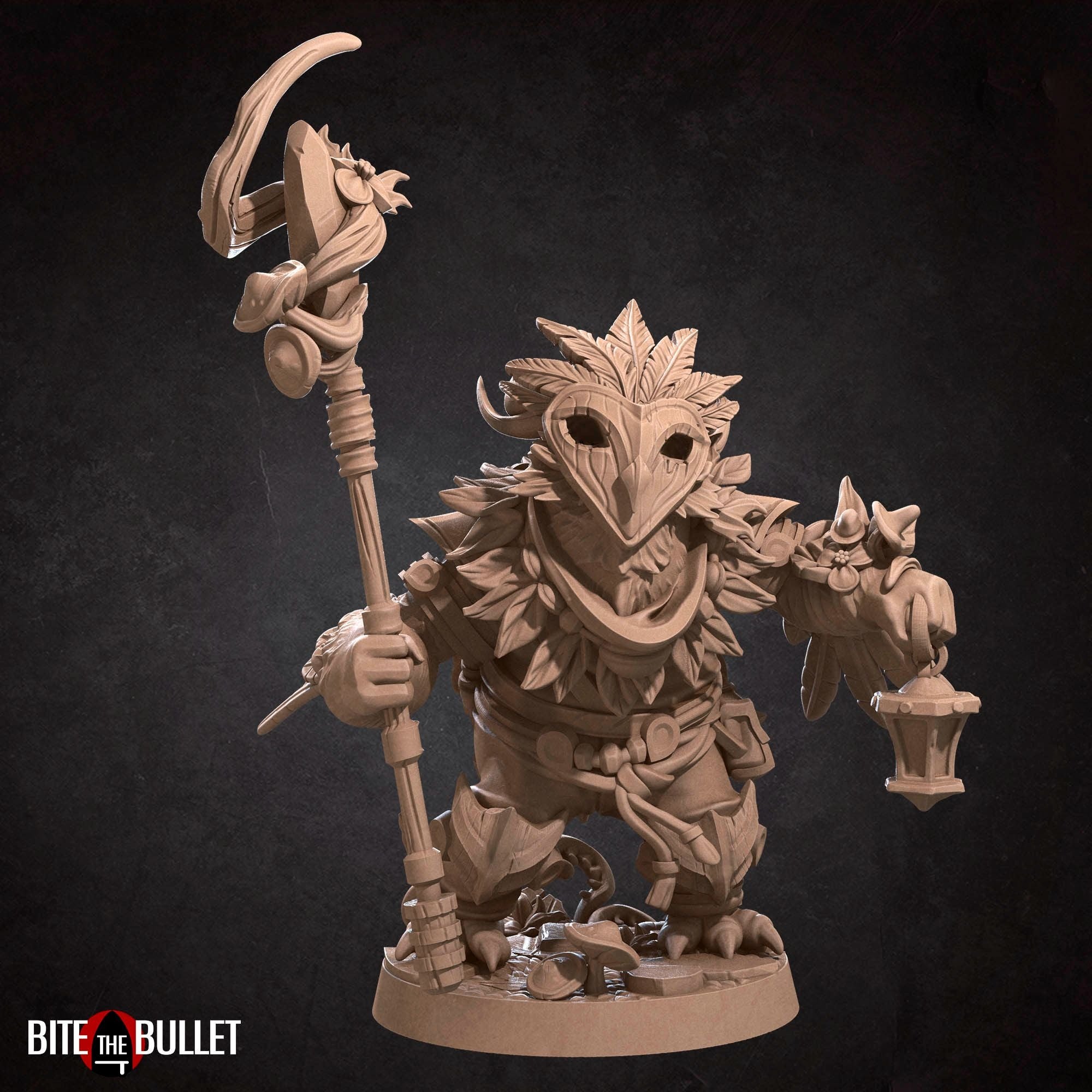 Owlfolk Druid - 3d Printed Miniature by Bite the Bullet