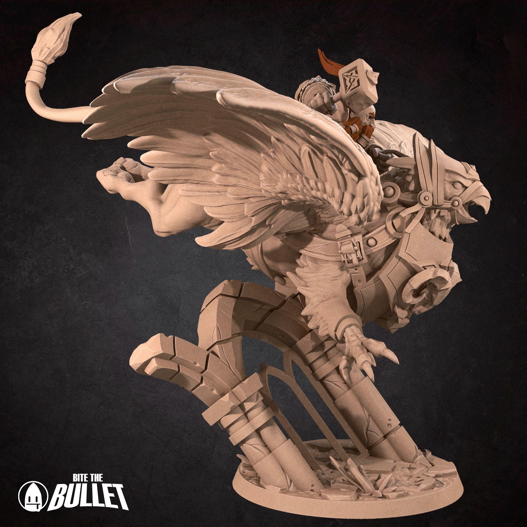 Dwarf Gryphon Rider- 3d Printed Miniature by Bite the Bullet