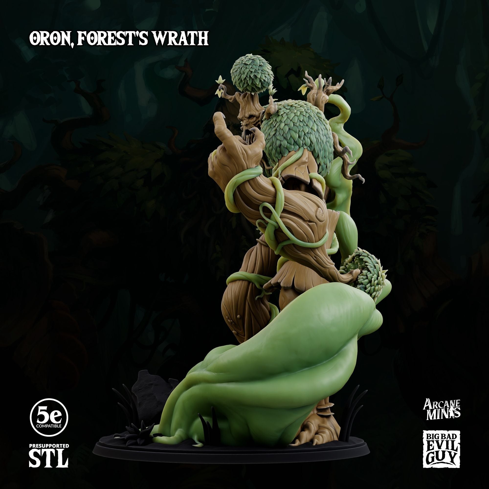 Oron, Forest&#39;s Wrath - 3d Printed Miniature Sculpted by Big Bad Evil Guys