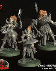 Chaos Valkyries - 3d Printed Miniature by Crippled God Foundry