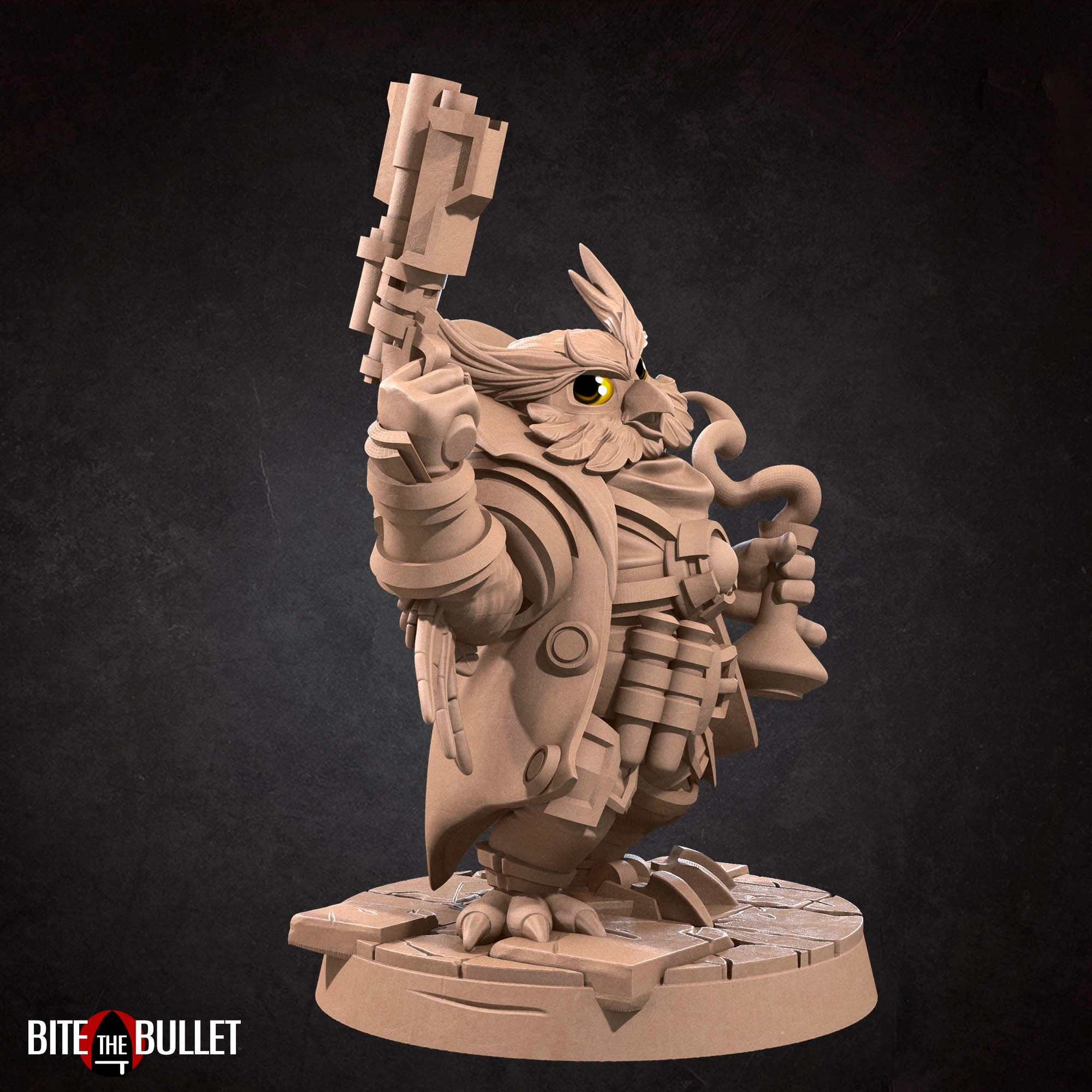 Owlfolk Artificer / Blacksmith - 3d Printed Miniature by Bite the Bullet