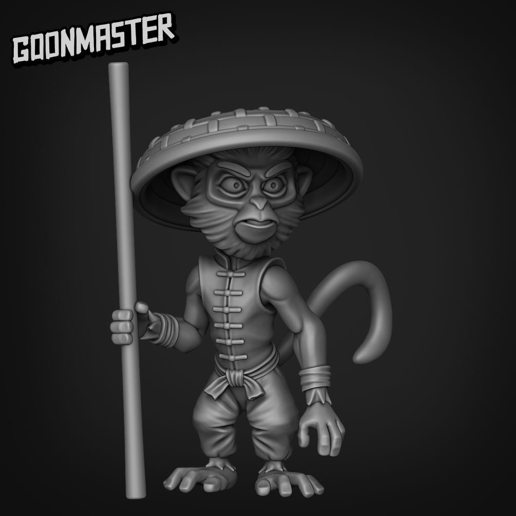 Monkey Monk - 3d Printed Miniature by Goon Master Games