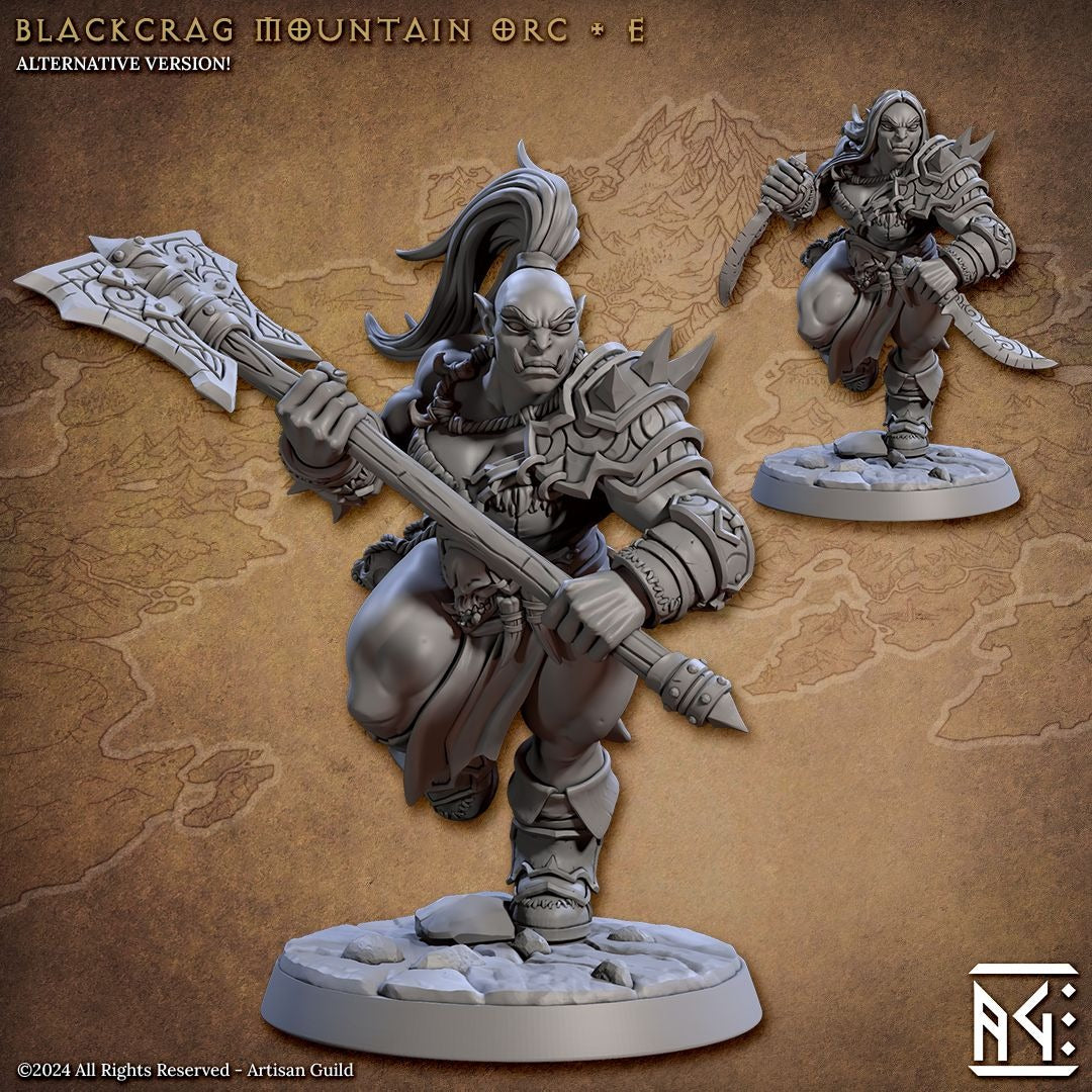 Blackcrag Mountain Orcs - Blackcrag Orcs - 3d Printed Miniature sculpted by Artisan Guild