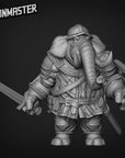 Elephant Warrior - Sword and Shield - 3d Printed Miniature by Goon Master Games