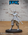 Monk Adventurer Female - 3d Printed Miniature Sculpted by Epic Miniatures