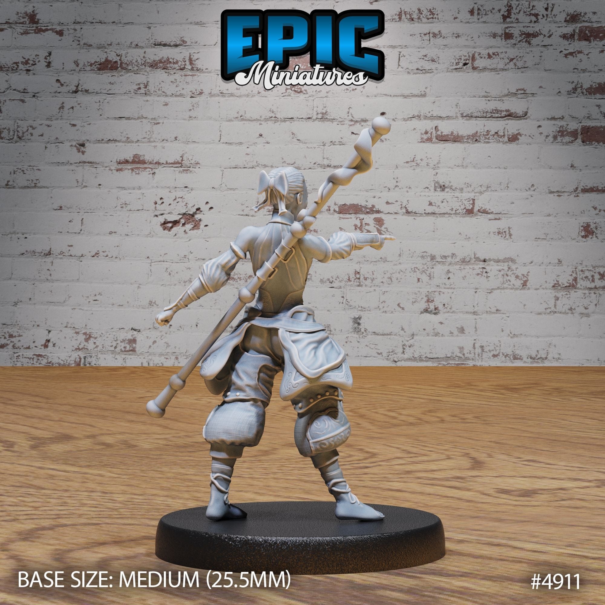 Monk Adventurer Female - 3d Printed Miniature Sculpted by Epic Miniatures