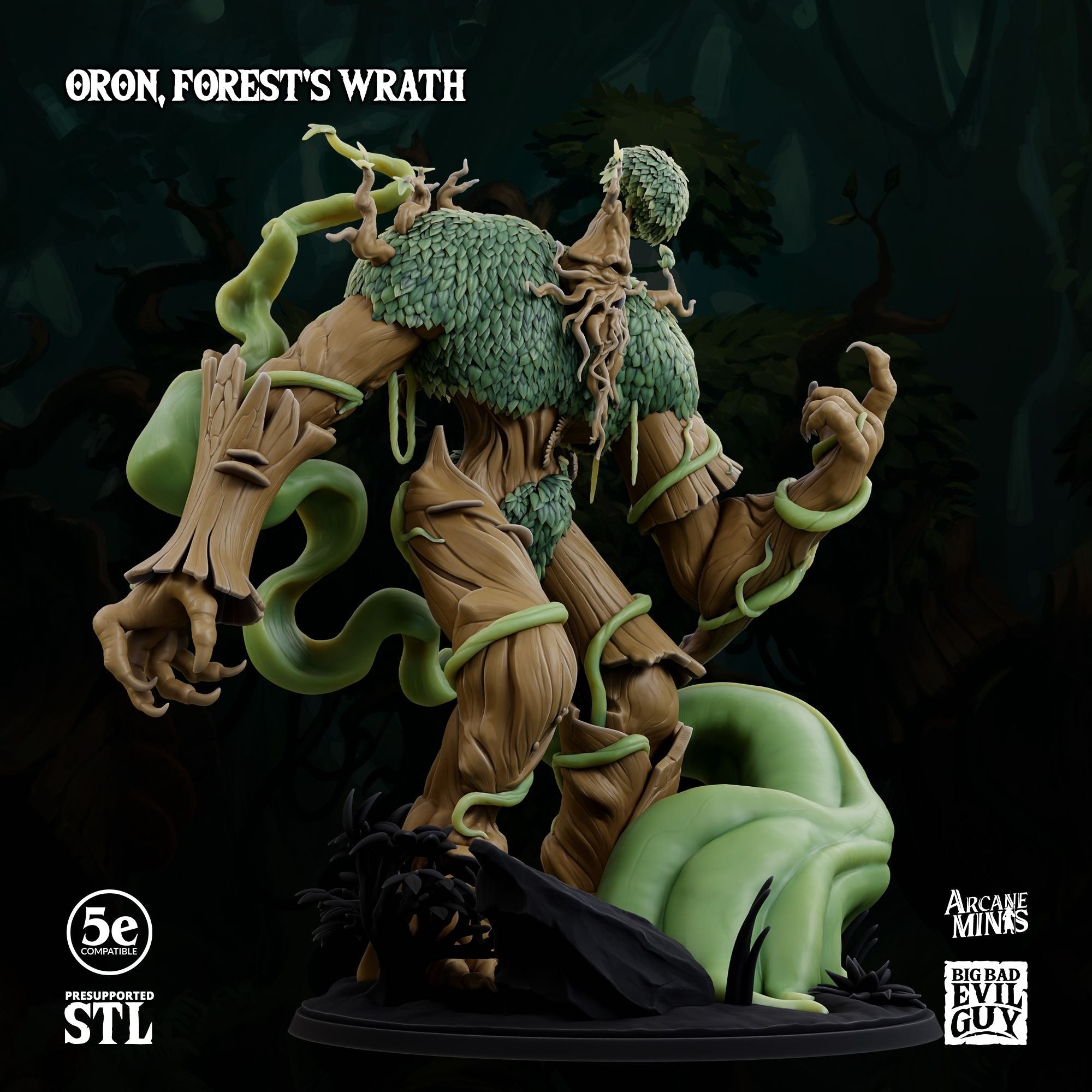 Oron, Forest&#39;s Wrath - 3d Printed Miniature Sculpted by Big Bad Evil Guys