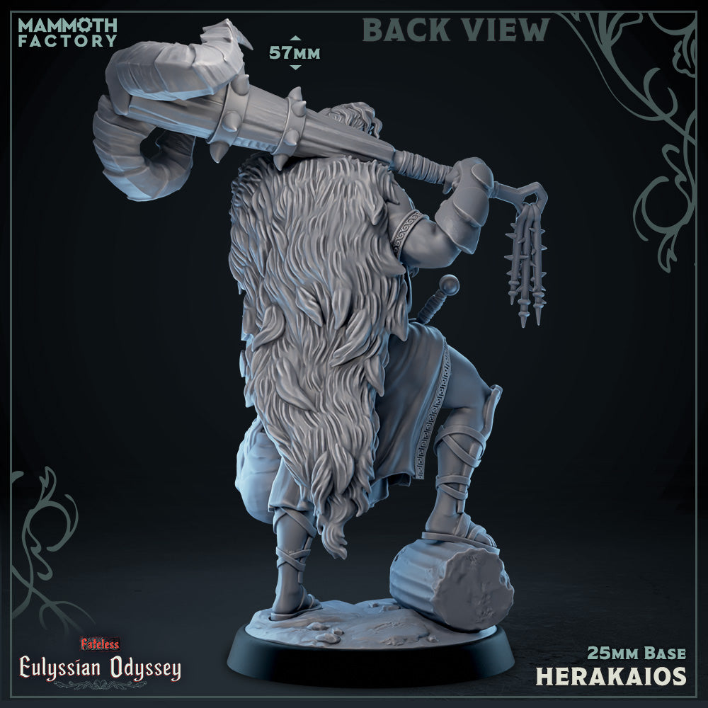 a statue of an old man with a hammer