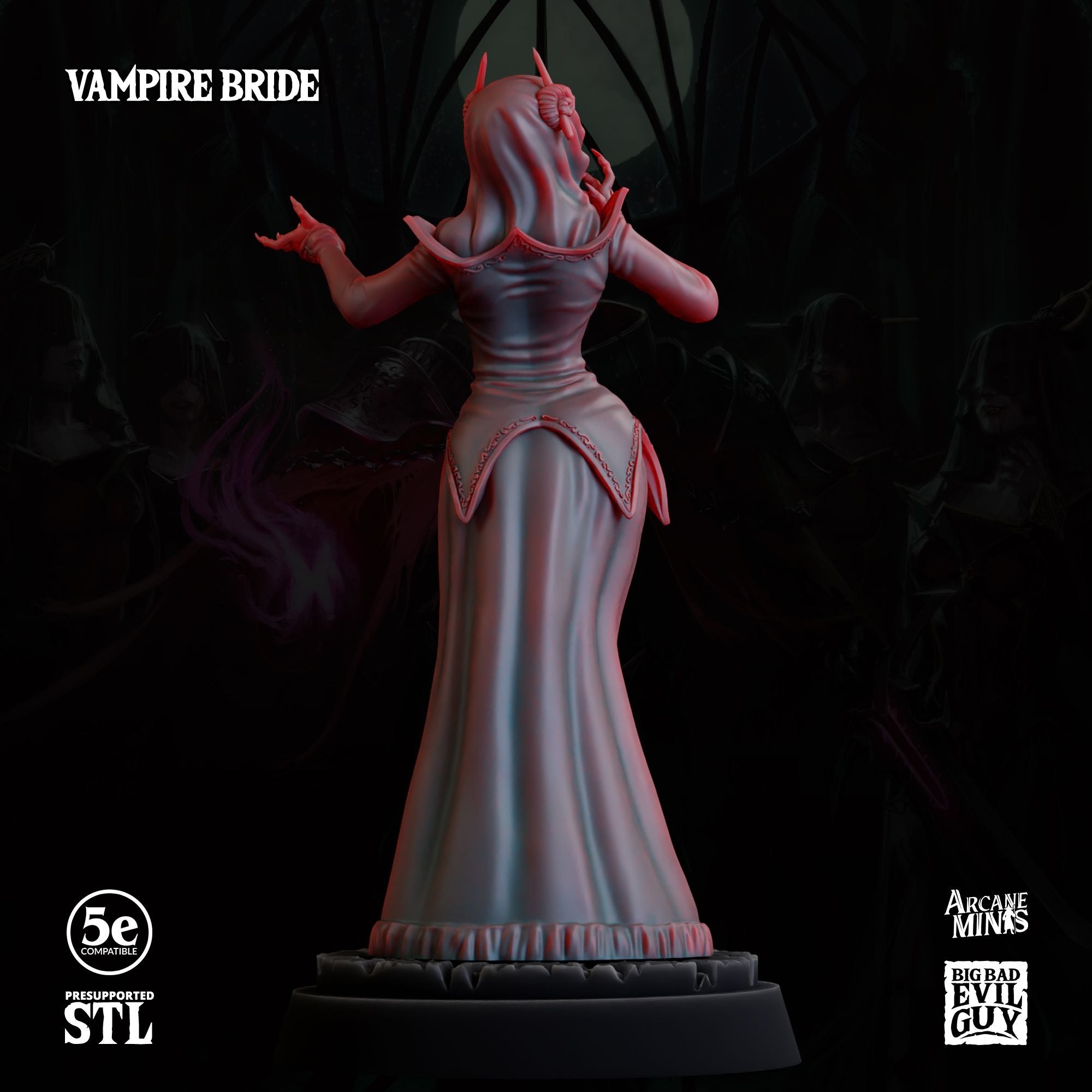 Vampire Brides of Kraz - 3d Printed Miniature by Big Bad Evil Guys