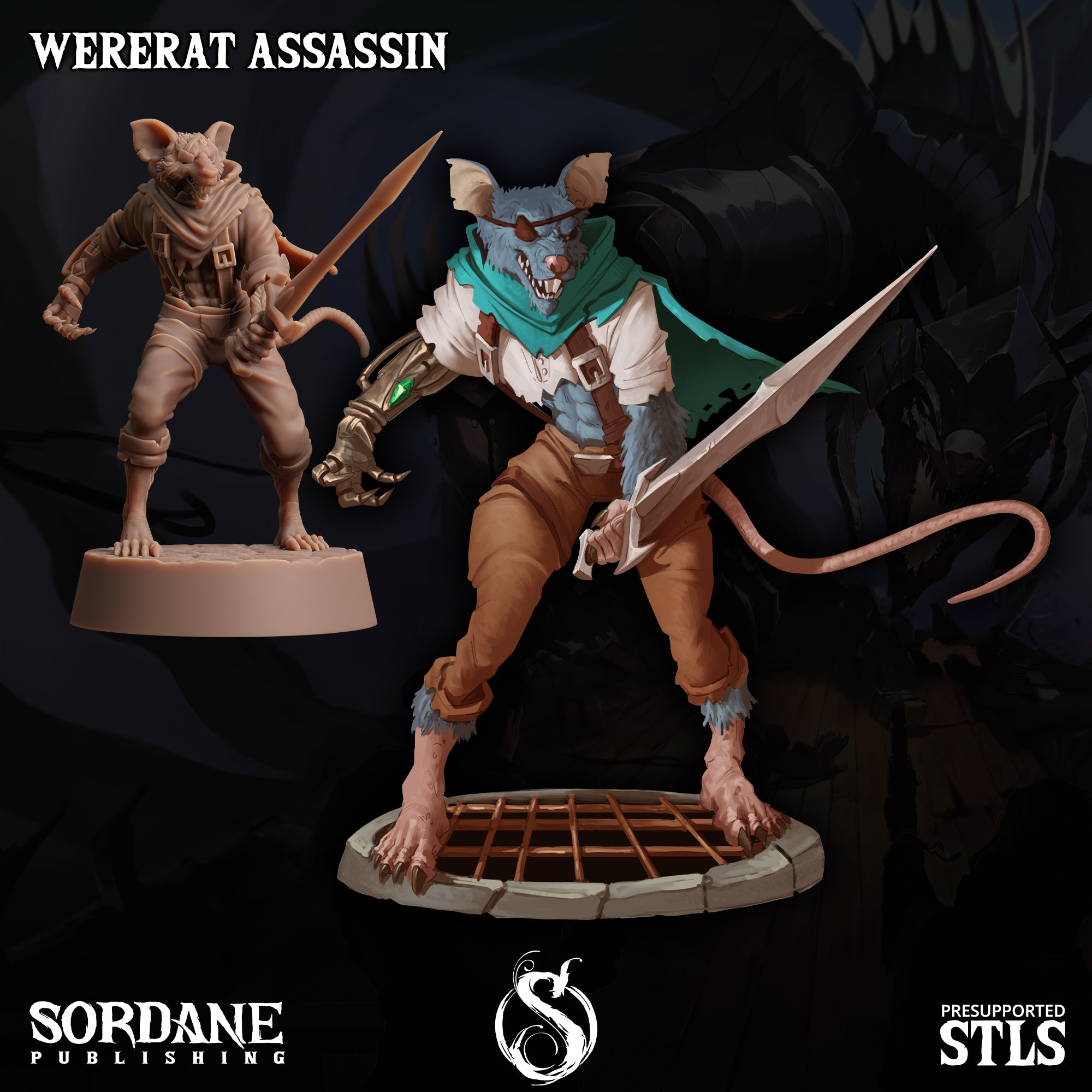 a figurine of a mouse holding a sword