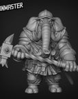 Elephant Warrior - Hammer - 3d Printed Miniature by Goon Master Games