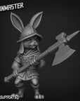 Rabbit Halberdier - 3d Printed Miniature by Goon Master Games