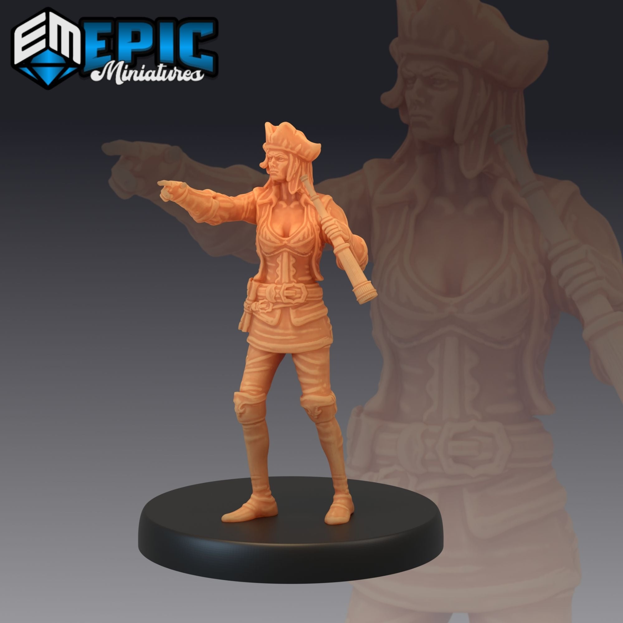 Pirate Boatswain - 3d Printed by Epic Miniatures