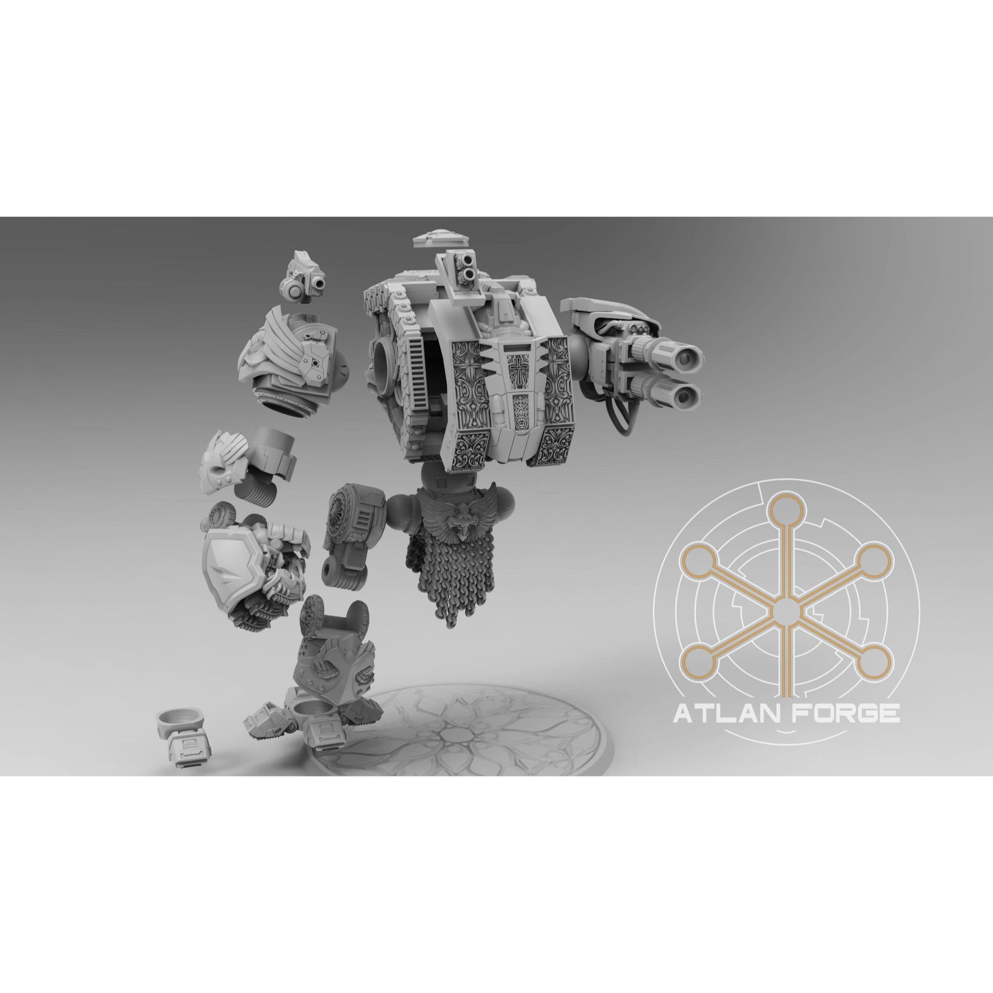 Knights Templar Crusader Mech - Model Modular Unit 3d Printed Sculpted by Atlan Forge