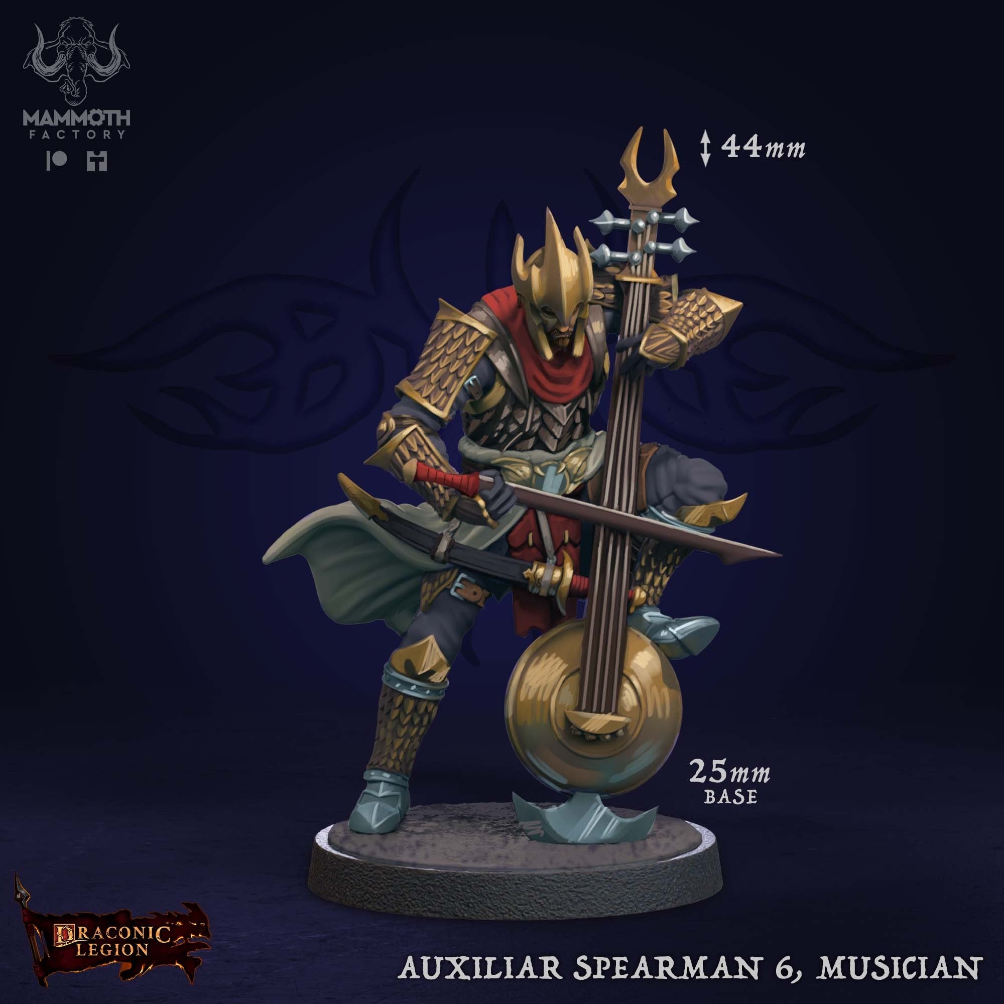 Auxiliar Spearmen - 3d Printed Miniature by Mammoth Factory