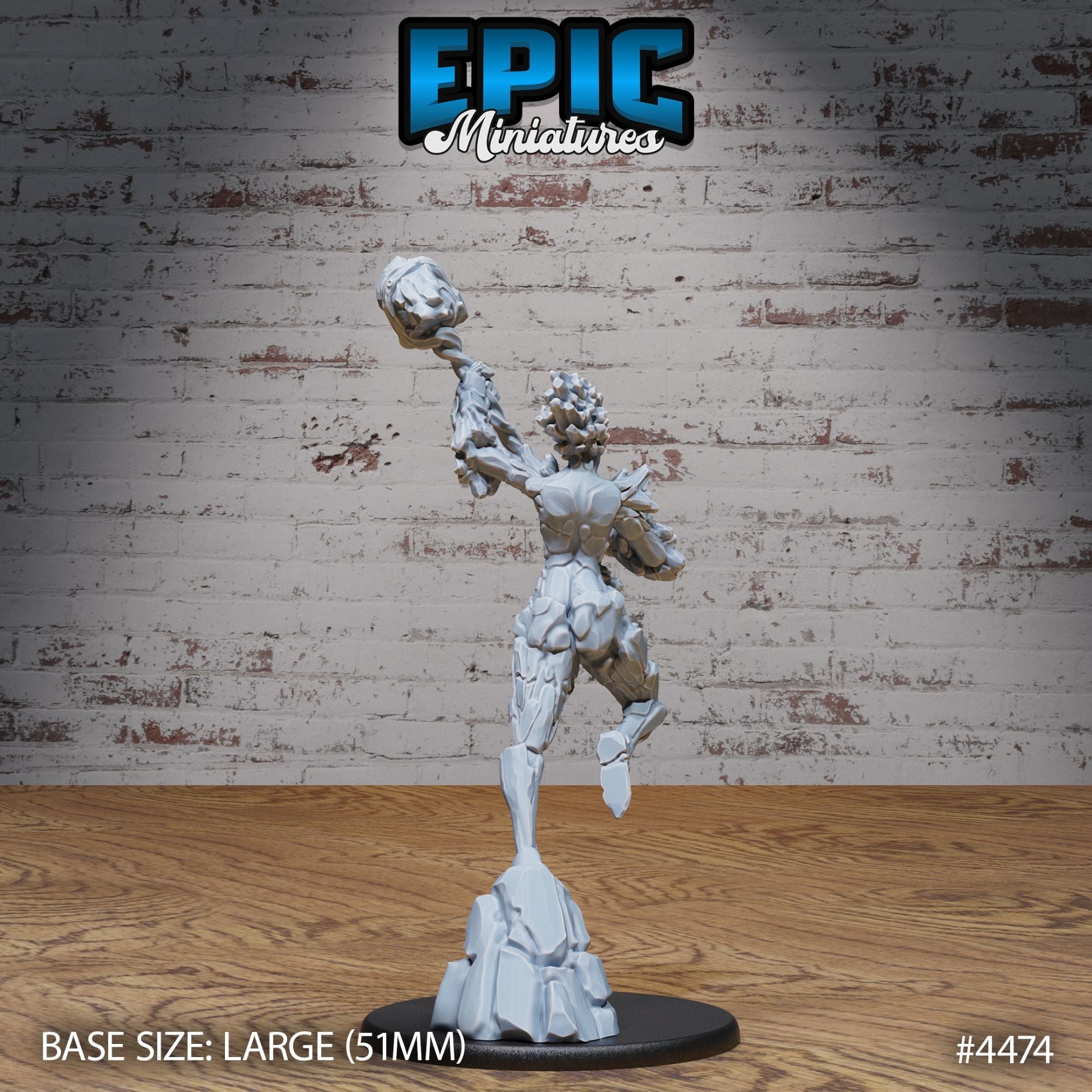 Earth Elemental Female - 3d Printed Miniature Sculpted by Epic Miniatures