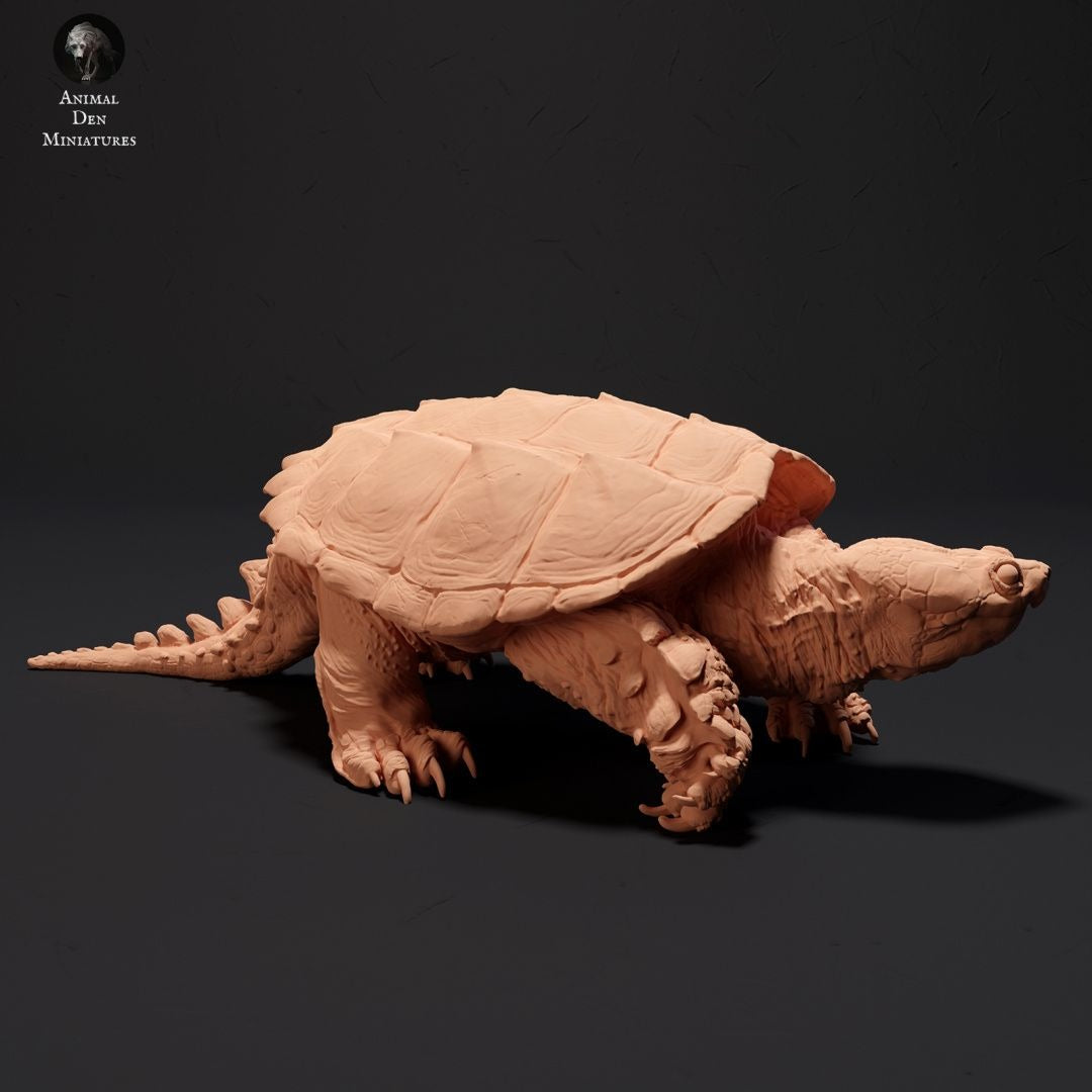 Common Snapping Turtle - 3d Printed 1/24 Scale Miniature by Animal Den