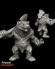 Badger Barbarian - 3d Printed Miniature Sculpted by Printed Encounter