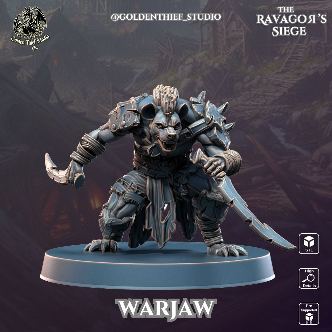 WarJaws - 3d Printed Miniature Sculpted by Golden Thief Studios