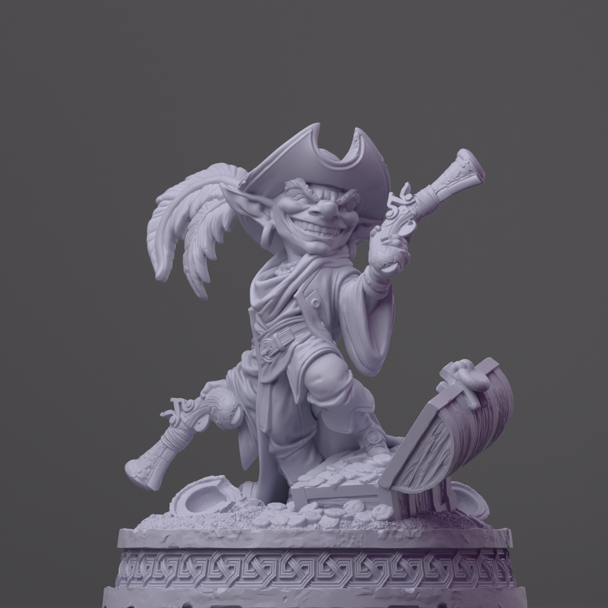 a statue of a pirate with a gun