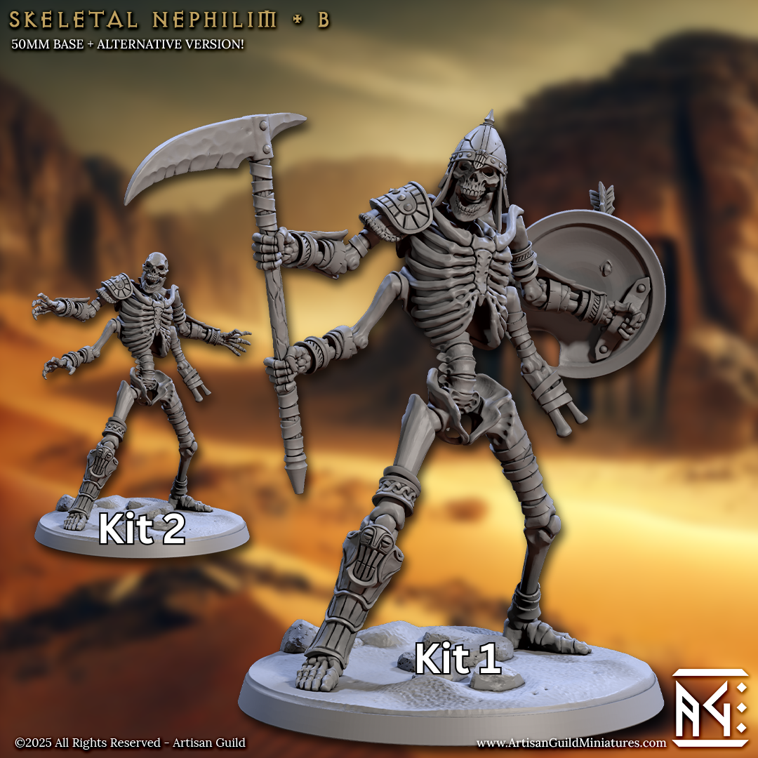 a skeleton figurine holding a sword and shield