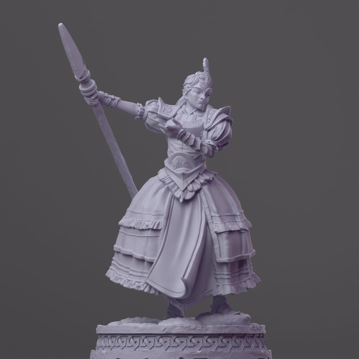 a statue of a woman holding a sword